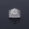 New Arrived Iced Out Bling Men Finger Jewelry Hip Hop Geometric Triangle Evil Eye CZ Rings 1