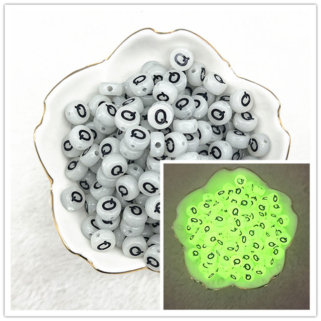 7x4mm A-Z Luminous Beads Letter Beads Acrylic Spaced Beads For Jewelry Making DIY Charms Bracelet