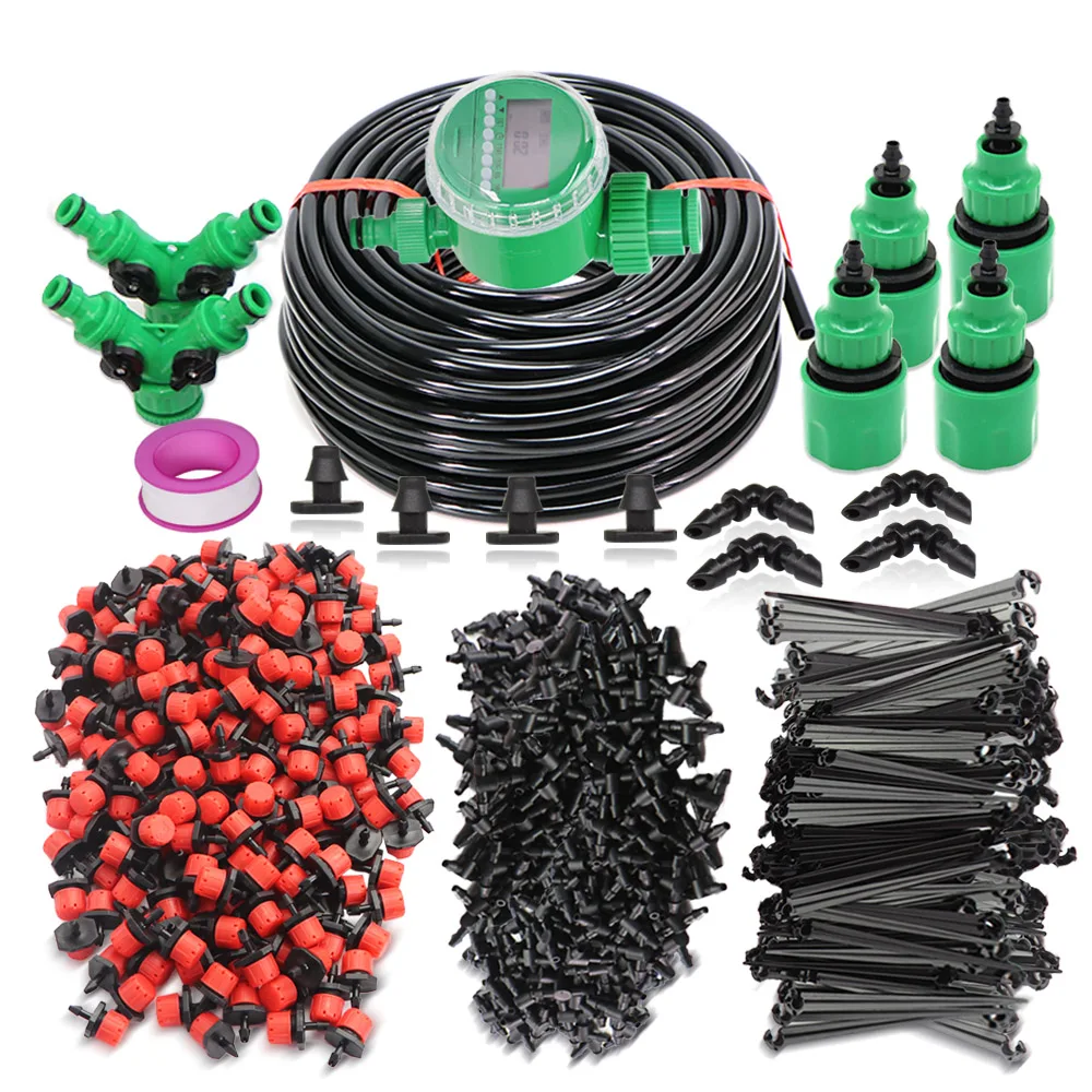 4/7mm Garden Micro Drip Irrigation System Auto Timer Plant Self Watering Hose 