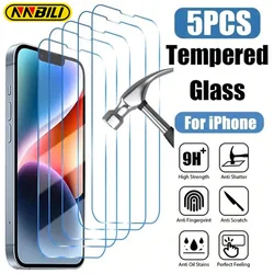 Premium HD Clear Tempered Glass Screen Protector - Pack of 5 - 5Pcs tempered glass (iPhone 12 Pro)