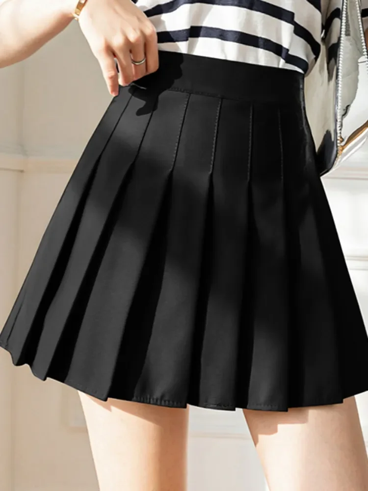 2024 Trend White Women Pleated Skirts Summer High Waist Zipper Girls Dancing JK Mini Skirts Black Fashion Student A Line Faldas fashion brand tb stripe pleated women skirts new spring summer jk student uniform female irregular high waist a line mini skirt