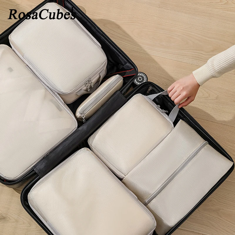 

9PCS Travel storage bag Compressible packing cube nylon portable tote Luggage storage bag Collapsible waterproof travel suitcase