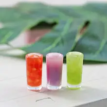 

Simulation Juice Mini Vivid Color Smooth Surface Dollhouse Resin Juice Cup for Playing Mini Juice Dollhouse Juice