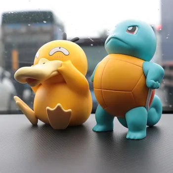 Anime Pokemon Psyduck Squirtle Action Figure Toys Kawaii Figurine Cartoon Model Car Ornament Statue Decoration Gift for Children 1