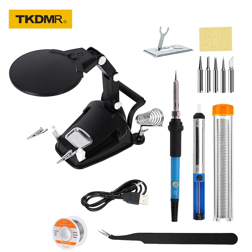 Soldering iron kit with magnifying glass best sale