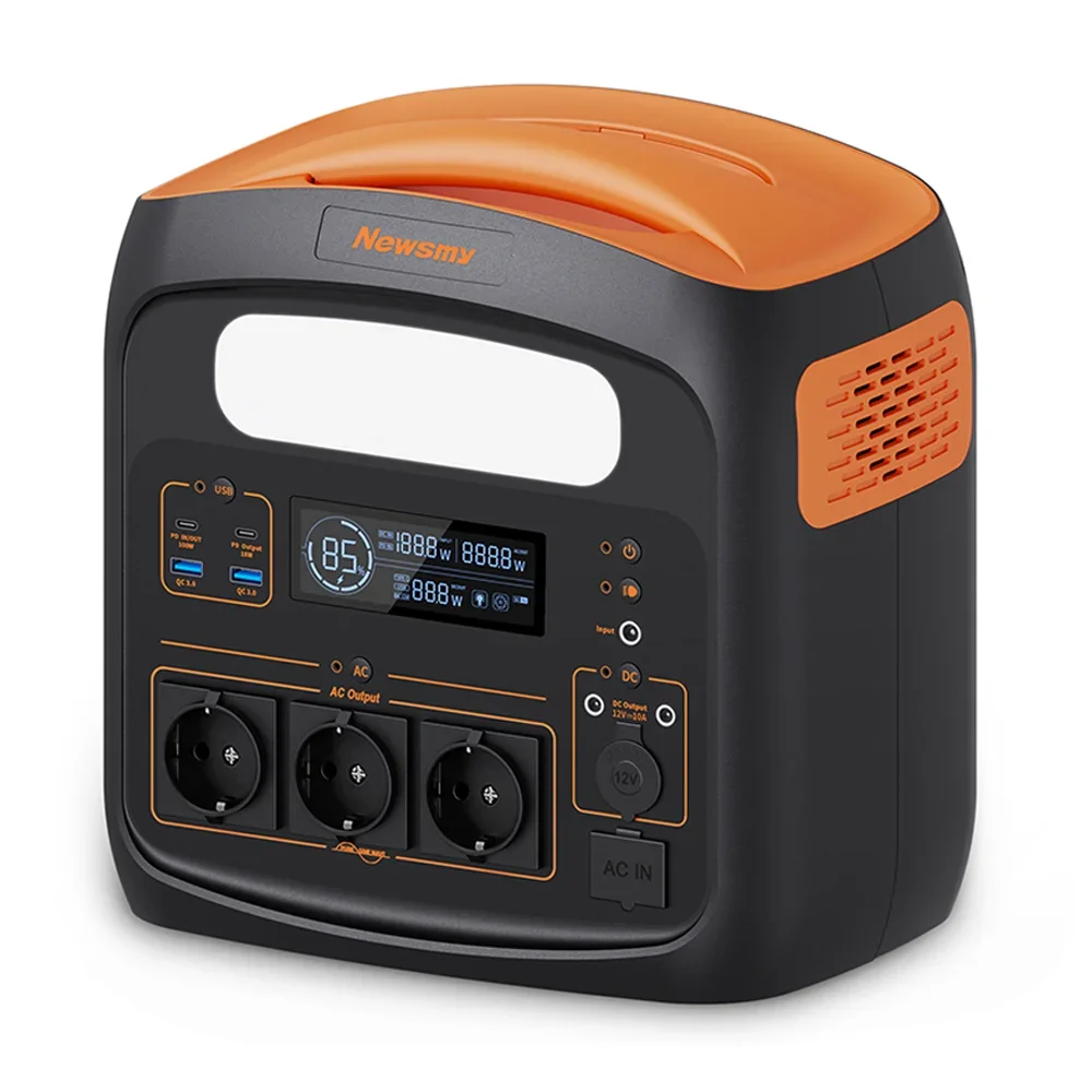 Newsmy Portable Powerstation N1200 921Wh Lifepo4 Batteria 1200W Generatore Solare Onda Sinusoidale Pura Per Emergenza Domestica All'Aperto