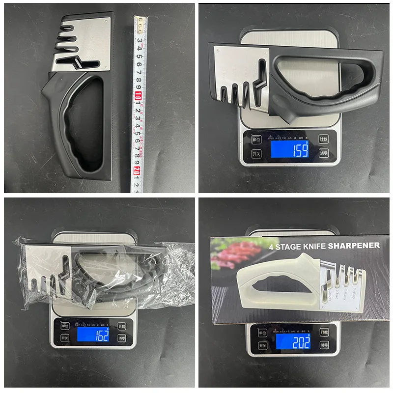 4 in 1 다기능 칼갈이, 고급 컬러 박스 포장, 주방용 칼과 가위를 위한 갈기 도구, 내구성 강하고 사용하기 쉬움
