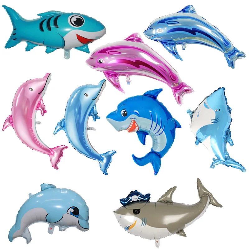 new year 2024 Christmas  large Marine animals Shark Dolphin Balloon Little Boy Shower Birthday Party Decoration product Kids Toy