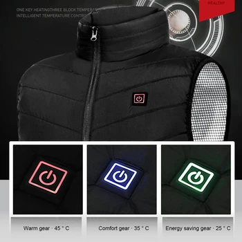 9Areas Heated Vest Men Women Electric Heating Vest Usb Heated Jacket Heated Vest Bodywarmer Heated Down Jacket Winter Sportswear 3