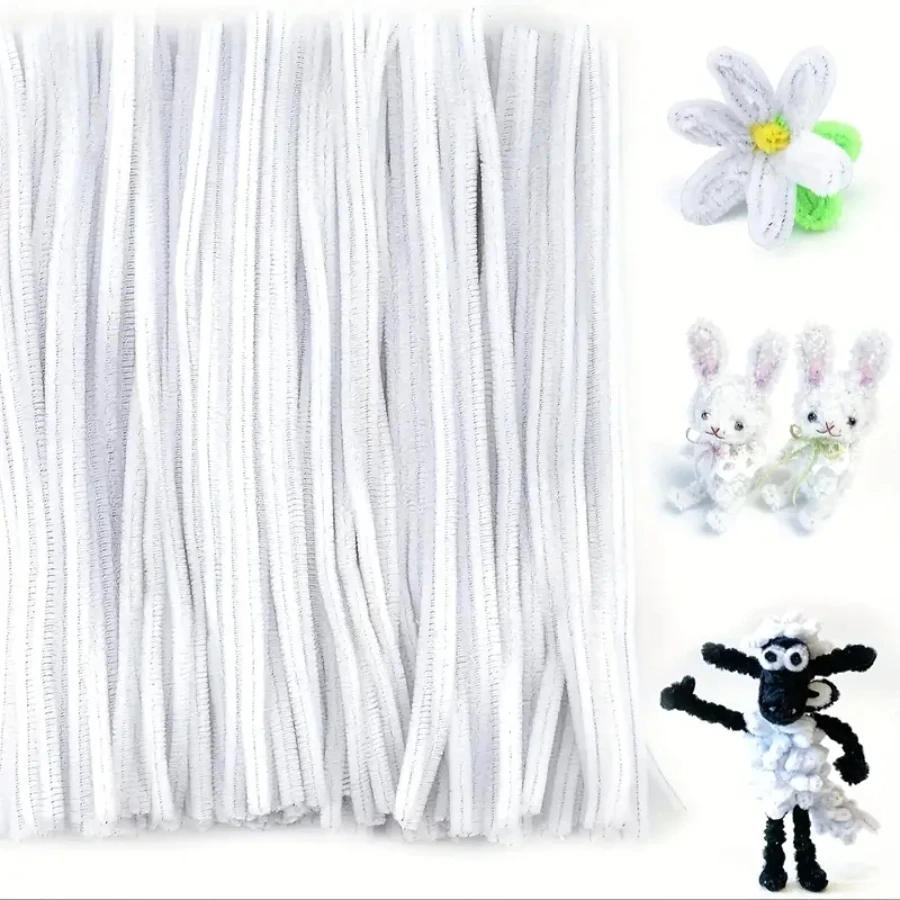 Chenille Pipe Cleaners 300pcs 12 Inch White for Crafts Creative DIY Decorations