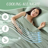 100% Organic Bamboo Bed Sheet Set 4/6 Pieces Silky Bedding Sets Hotel Luxuriously Soft Fitted Sheet Flat Sheet Pillowcase Solid 4