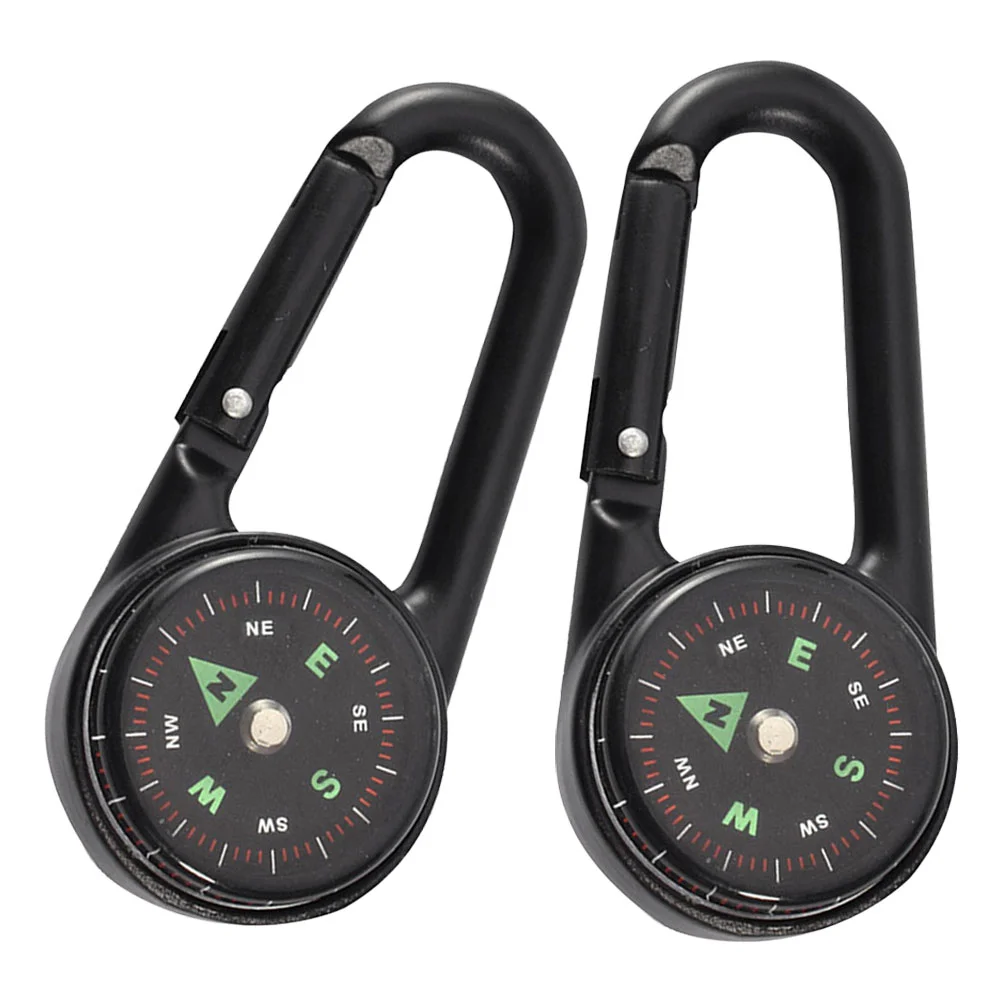 

2 Pcs Carabiner Compass Hiking Supplies Outdoor Survival Camping Accessories Wear-resistant Mini Pocket