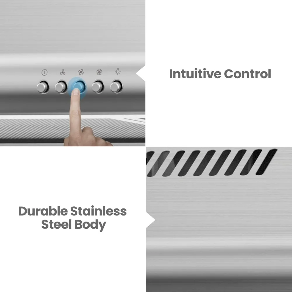 CVU30W4AST 30 inch Under Cabinet Ducted/Ductless Convertible Slim Vent Durable Stainless Steel Kitchen Reusable Filter