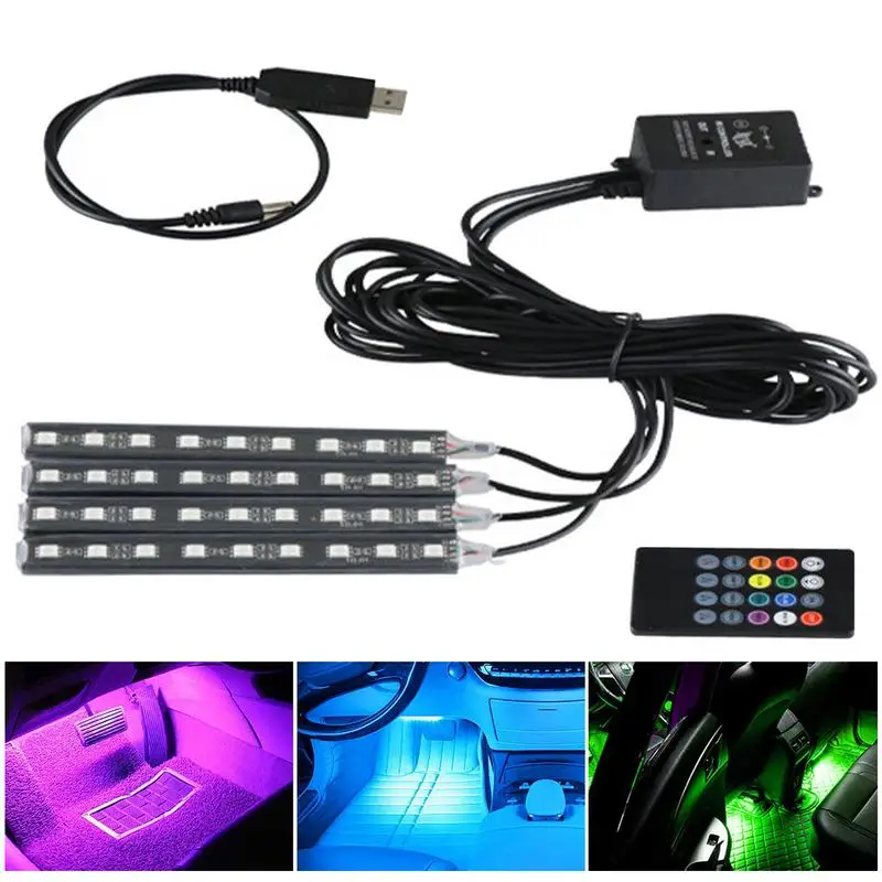 

Car LED Light Strips Automotive Ambient Light LED Strip Lights For Cars Inside DC 12V Remote Control USB / Ignition Types Car