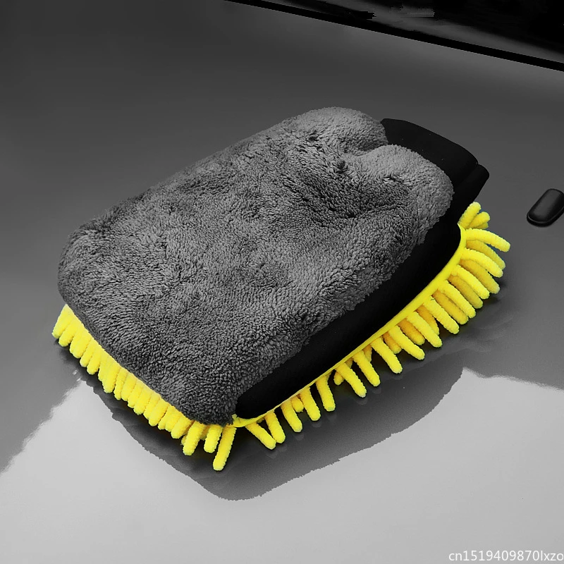 4 Color Waterproof Car Wash Microfiber Chenille Gloves Thick Car Cleaning Mitt Wax Detailing