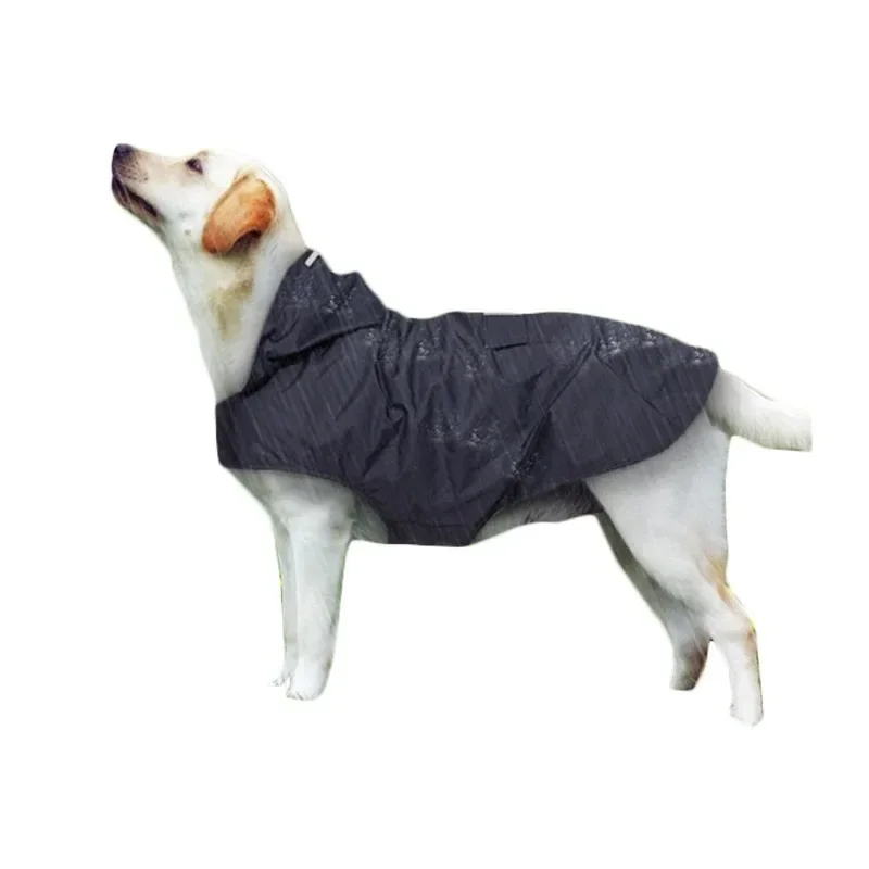 Dog Raincoat Waterproof Hoodie Jacket Rain Poncho Pet Rainwear with Reflective Stripe