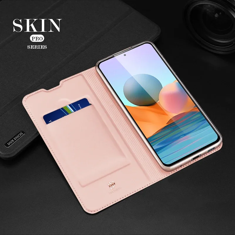 Chocoyi Cover In Pelle Portafoglio Per Redmi Note 10 Pro/Pro Max - Nero, Con Slot Carte E Supporto Magnetico