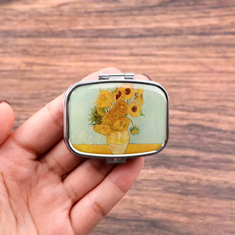 Van Gogh Art Mini Pill Box 2-Compartment Medicine Pill Organizer Household Portable Medicine Storage Box Travel Jwelery Gift - Image 26