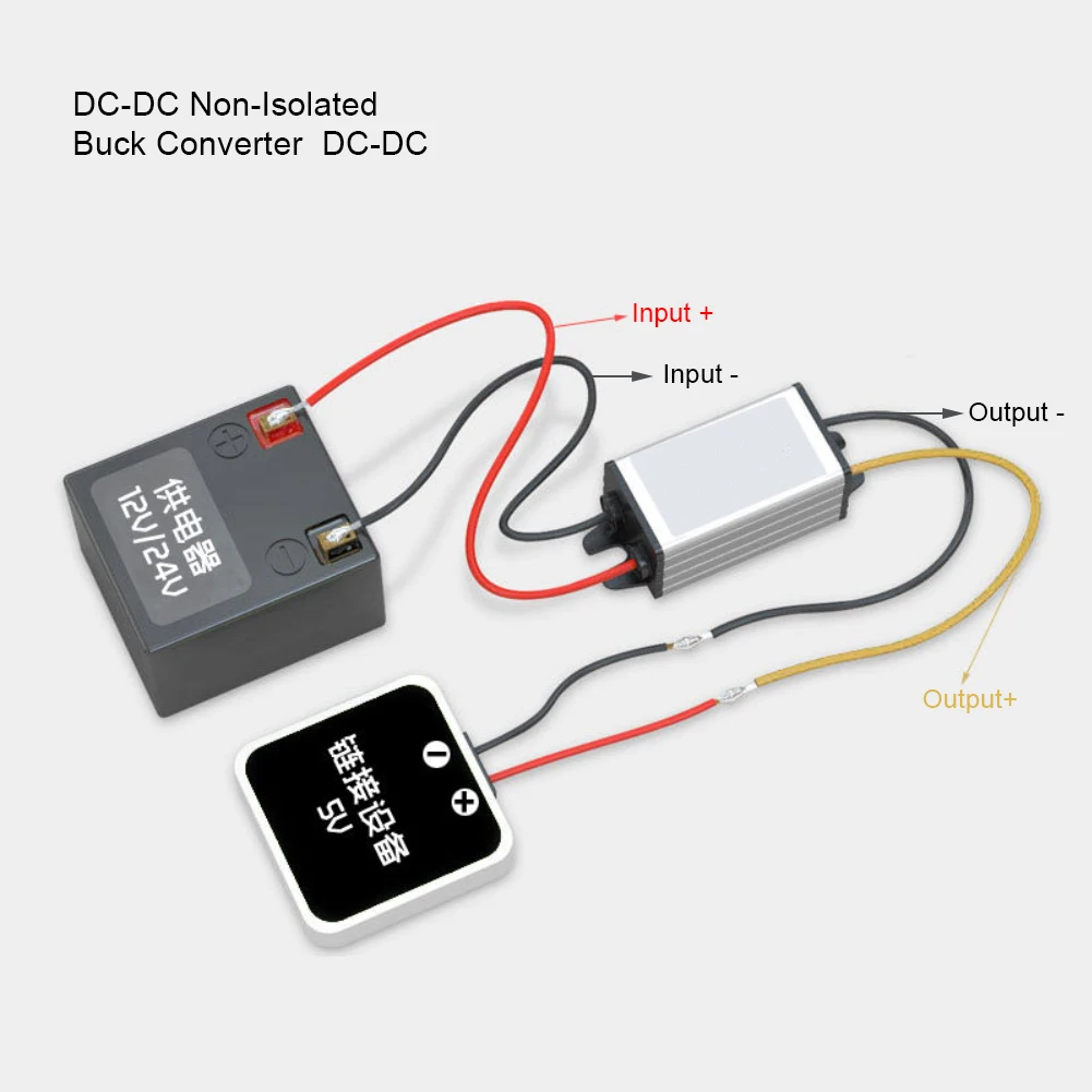 DC-DC 24V to 12V Voltage Converter High Efficiency Step down Power Supply 5A Aluminum Shell power supply voltage converter