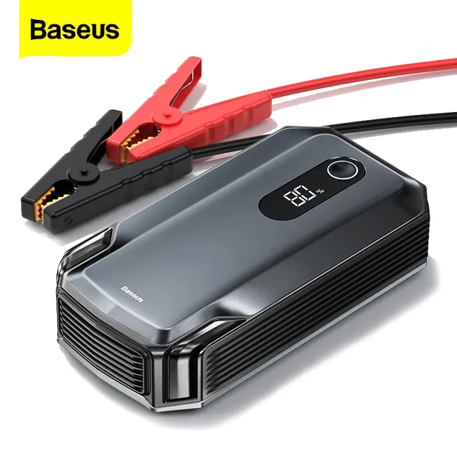 Baseus Démarreur de batterie de voiture, banque d'alimentation 16 000 mAh,  1600 A PD 65 W, chargeur de batterie de voiture d'urgence, dispositif de  démarrage à prix pas cher