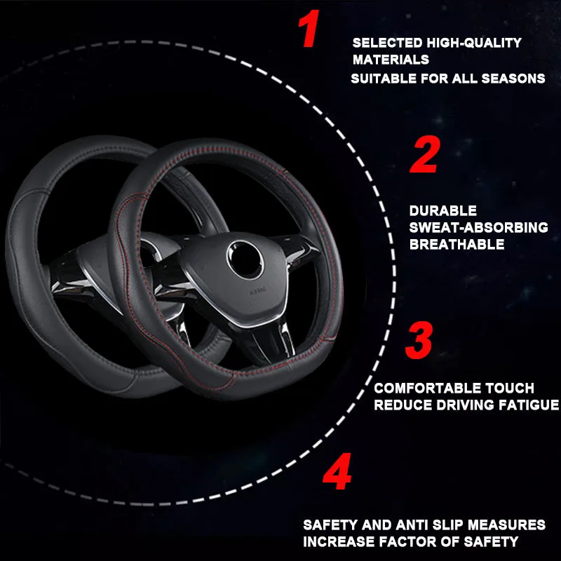 Premium D-Type Flat Bottom Steering Wheel Cover Wrap - Ultimate Protection Accessory