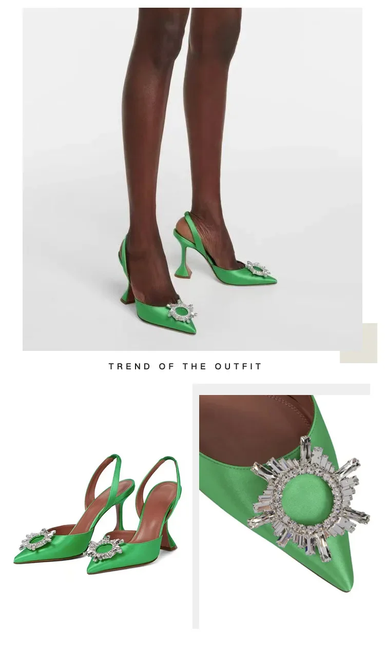 Women high heels platform high heels sandals ankle buckle sandals crystal buckle rhinestone pointed toe wedding shoes