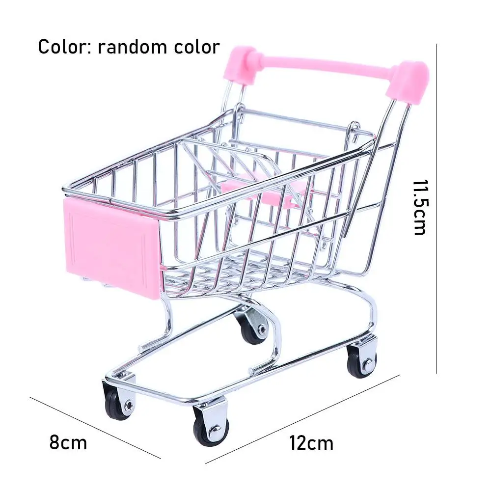 Mini Supermarket Shopping Trolley Cart Desktop Model Children's Toys Home Decoration Miniature Dollhouse Furniture Accessories 6
