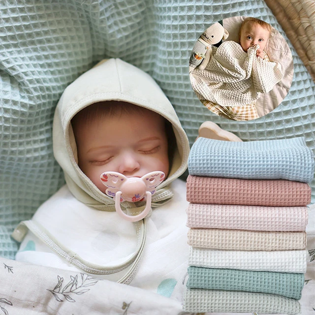 Couverture Gaufrée pour Nouveau-Né, Douce et Respirante, Accessoires pour  Bébé