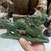 Wholesale Natural Green Jade Dragon carvings Rock crystal Loong Figurine for Desktop decoration 1