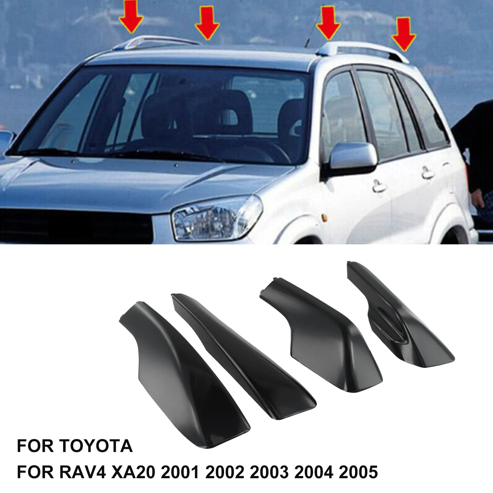 

Brand New Roof Rack Roof Rail ABS End Cover Replacement Car Exterior Accessories For TOYOTA For RAV4 2001-2006