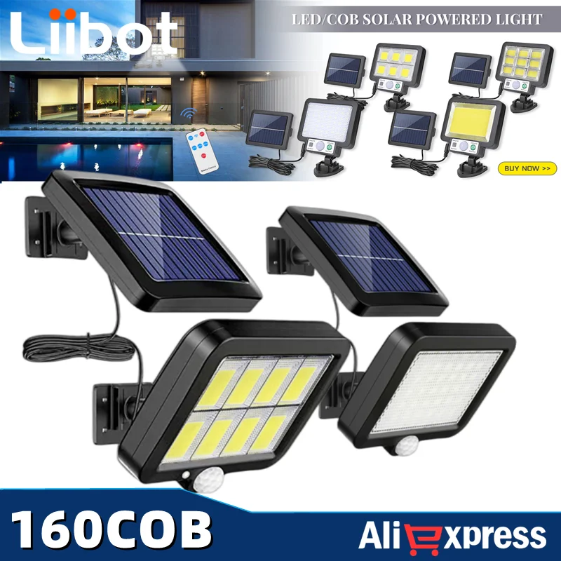 LED Solar Powered Light Outdoors PIR Motion Sensor Waterproof Wall Emergency Street Security Lamp For Garden Wall Light