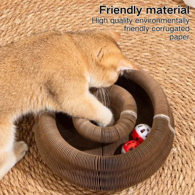 Magic Organ Interactive Cat Toy Scratcher Board Pet Toy Foldable Eco-Friendly Cardboard Flexible Changeable Accordion Shape Toy 2