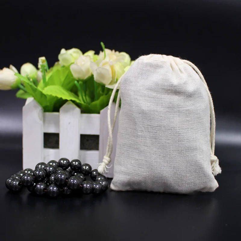 Natural Cotton Storage Bags - 10/20/50/100 Pcs/Lot Wedding Gift Package Pouches Eco-Friendly Fabric Organizer for Home & Kitchen 3