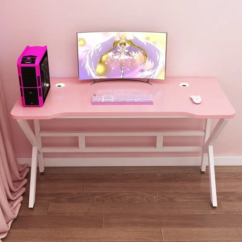 Pink Gaming Desk Girls Study Desk Laptop Table Computer Table Chair Live Gamer Home Live Desks Bedroom Desktop Gamer Desks Mesa