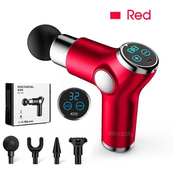 LCD Deep Tissue Percussion Massager Gun – Red