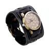 Men'S Cool Worn Wide Cuff Leather Watch Band Watch Retro Punk Style Men'S Stainless Steel Quartz Watch Relogios Masculino 1