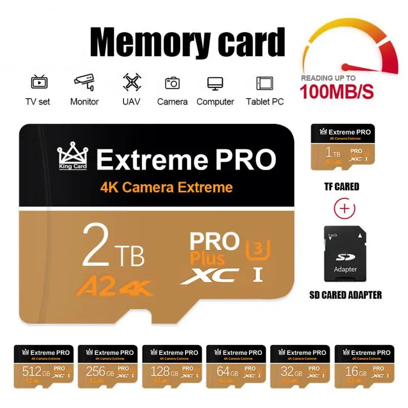 Scheda Mini Sd Originale Scheda Di Memoria Da 128Gb Scheda Tf Da 256Gb 512Gb 1Tb Per Fotocamere Telefoniche Lettore Mp3/Mp4 Schede Di Memoria Flash Ad
