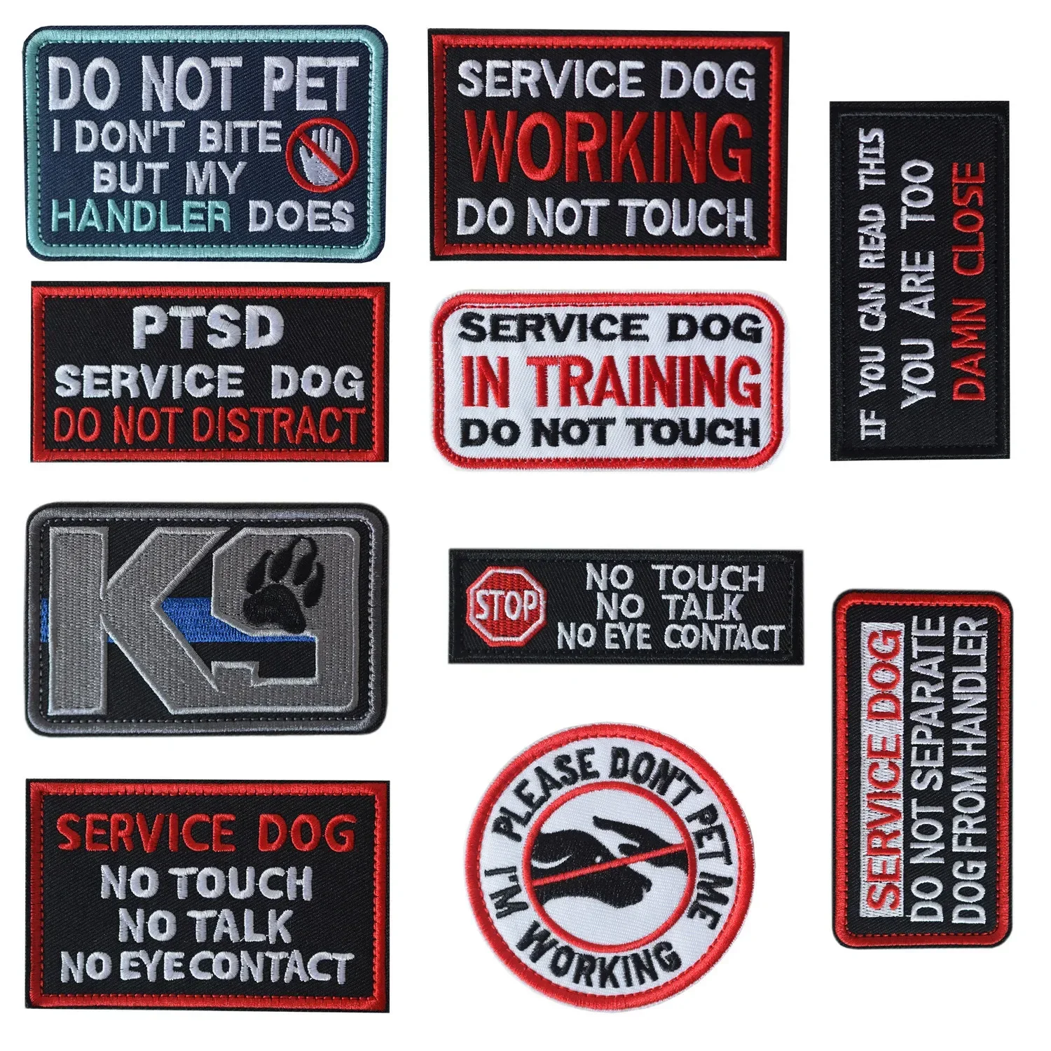 K9 Flag Tactical Patch Ricamo Service Dog Morale Badge Working Non Touch Military Outdoor Pet Vest Hook & Loop Armband