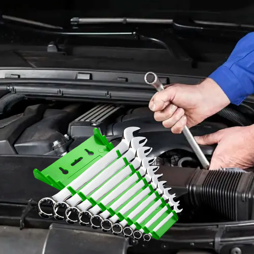 Magnetic Wrench Organizer 24 Slots Wrench Rack for Tool Box Drawer SAE (1/4In-1-1/16In) and Metric (6 Mm-24 Mm)