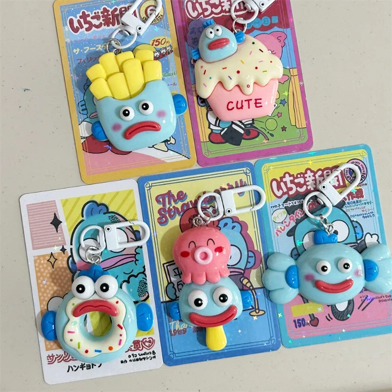

Sanrio Hangyodon Key Chains Bag Pendant Accessories Food Series Anime Kawaii Cartoon Creative Couple Childrens Gifts Wholesale
