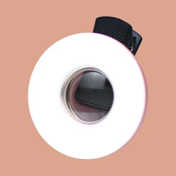 15X Macro Lens with LED Ring Light and Universal Clip (Pink light 15X macro)