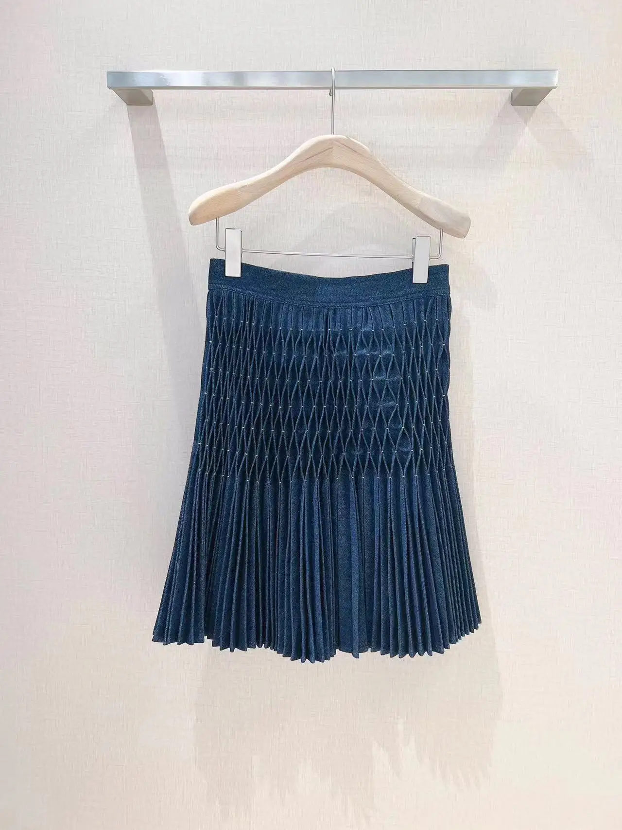

Runway Fashion Women Mini Skirt 2023 Summer Denim Pleated Ladies Casual Hot Sale Ladies Cotton Sexy Skirt