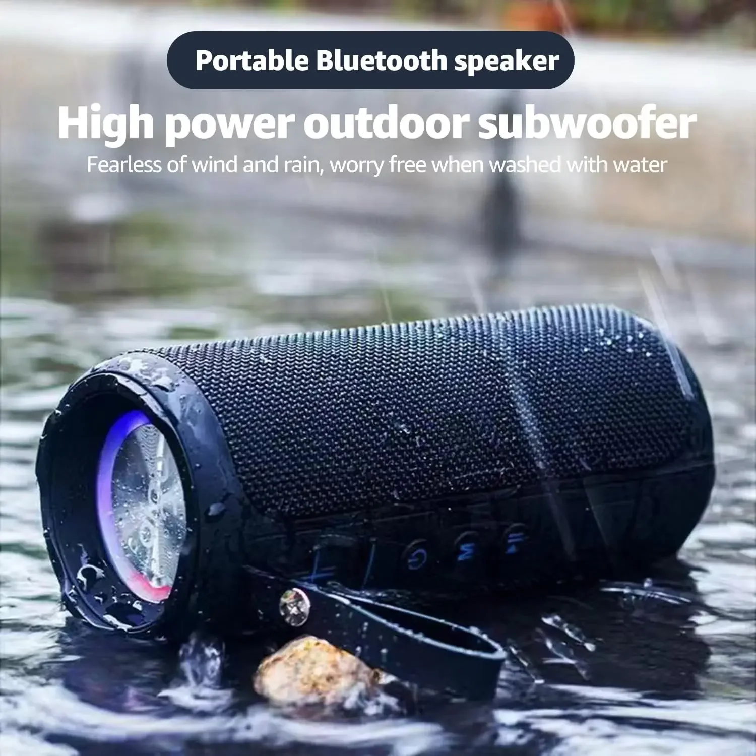 Wireless Portable Speaker with Loud Stereo Sound And Colorful RGB Lights Bluetooth 5.3 for Outdoor Home Party Gift Ideas