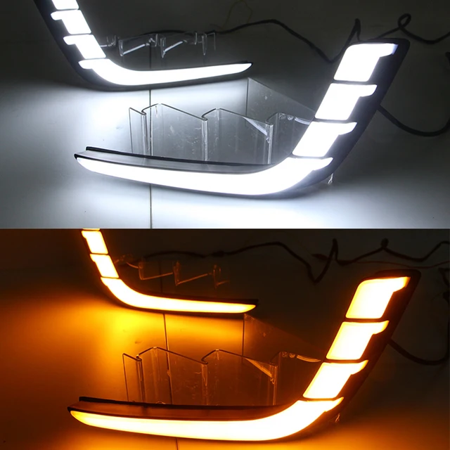 229599-2369c3.jpg سيارة وامض 1 مجموعة سيارة LED DRL النهار تشغيل أضواء ل سوزوكي سويفت 2014 2015 2016 مع الأصفر إشارة دوران الضباب مصباح غطاء