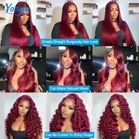 YOCYTU Burgundy Tissage Cheveux Humains 99J Meche Tissage Humain Hair 24 24 24 Pouces Lot De Tissage Cheveux Humain Lisse Tissage Naturel Brésilien 12A Tissage Brésilien Haut Qualité Tissage 100% Raw Haïr Bundles 6