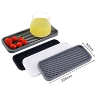 1/2pSilicone Drain Tray For Tableware Water Cup Fruit Vegetable Kitchen Sink Organizer Storage Tray Sponge Holder Soap Dispenser 1