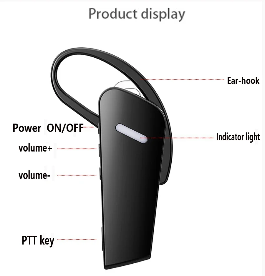 Walkie Talkie Wireless Mini 3W 400-470Mhz Radio Earphone Radio Beauty Salon Hair Salon Restaurant Ear Hook Small Compact 5