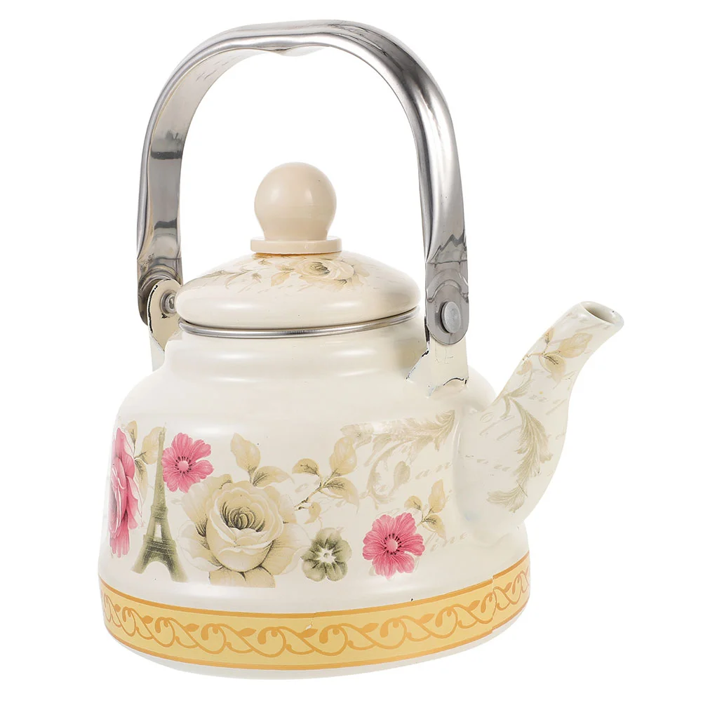 

Enamel Teakettle Water Boiling Kettle Pot Gas Stove Coffee Pot for Tea House