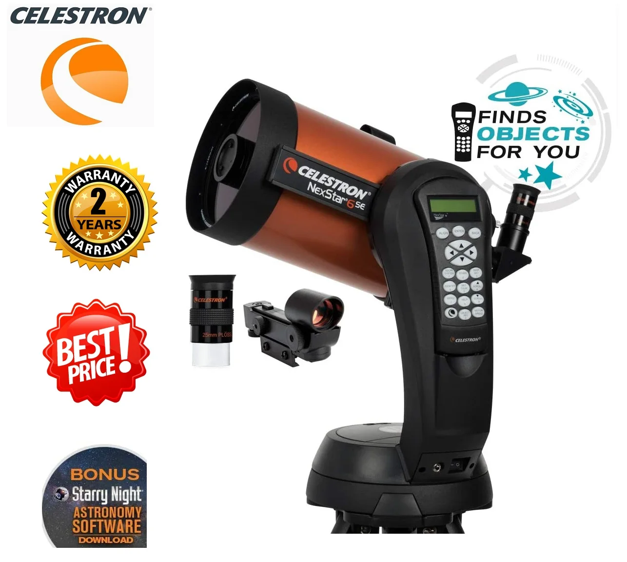 

Celestron NexStar 6 SE 150/1500MM Catadioptric XLT Coated Schmidt-Cassegrain Telescope