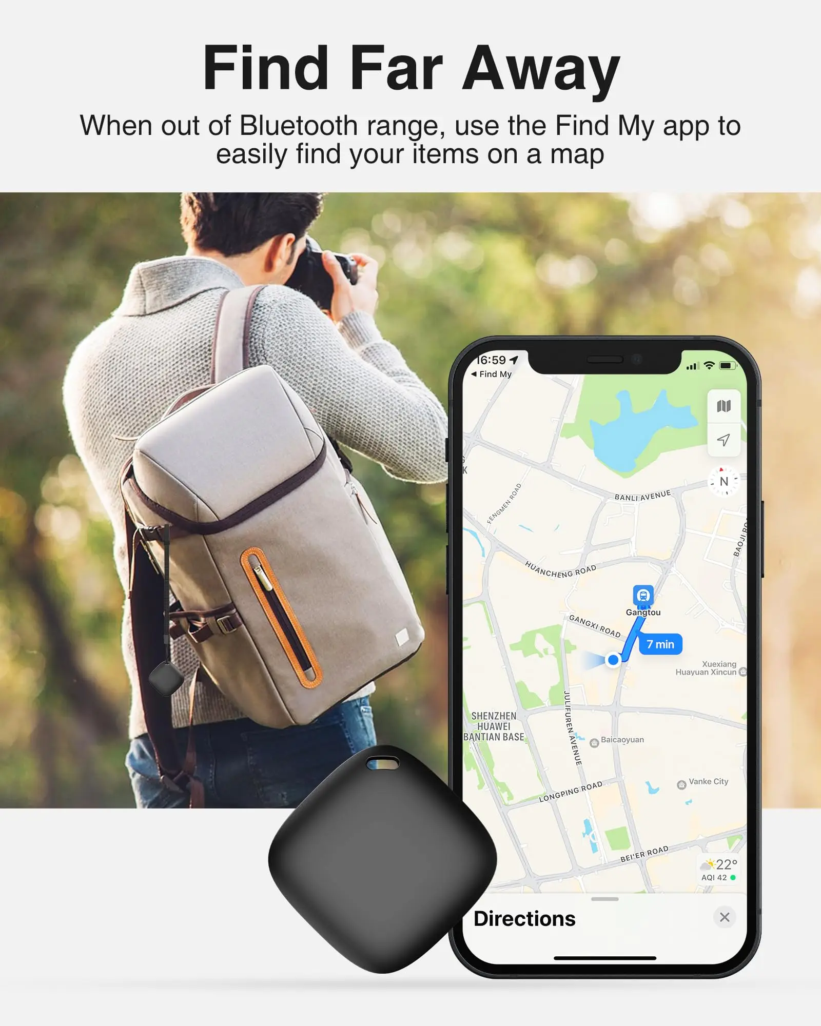 Bluetooth GPS Tracker for Air Tag Replacement Via Apple Find My to Locate Bag Bottle Card Wallet Bike Keys Finder MFI Smart ITag